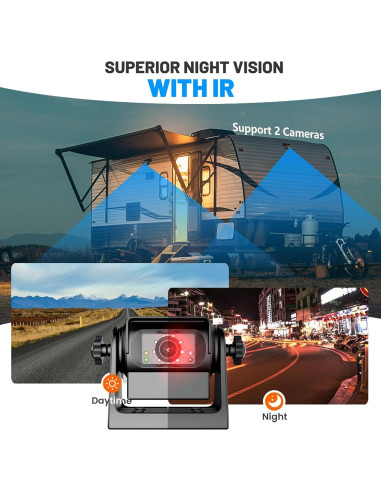 Cámara de Respaldo Inalámbrica EWAY WiFi 1080P con Monitor 5"