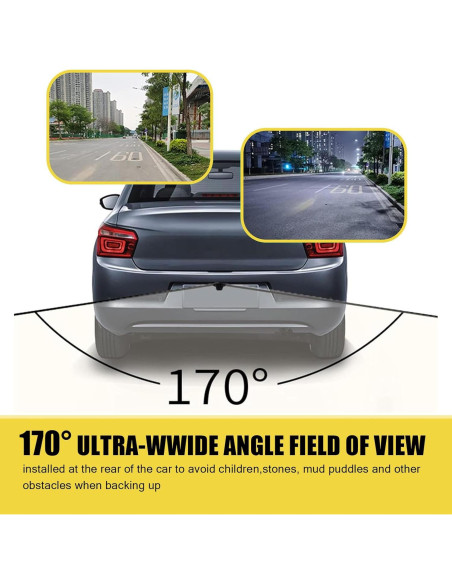 Cámara de Retroceso Yumfugu YUMSXT1000BL, HD 170 IP68