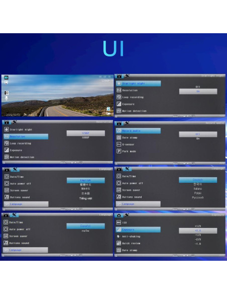 Cámara Doble DVR SIXTOP 1080P Frontal e Interior 3.16"