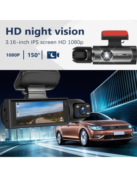 Cámara Doble DVR SIXTOP 1080P Frontal e Interior 3.16"