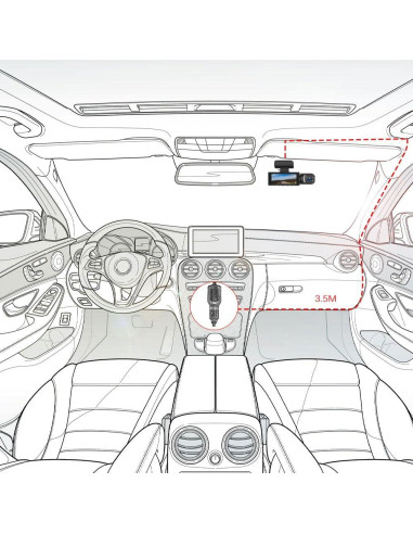 Cámara Doble DVR SIXTOP 1080P Frontal e Interior 3.16"