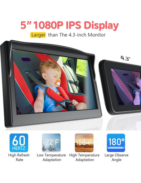 Cámara de Coche para Bebés Itomoro ACZ403 5'' 1080P Dual IR