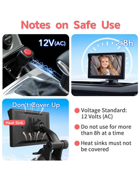 Cámara de Coche para Bebés Itomoro ACZ403 5'' 1080P Dual IR