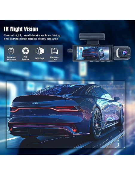 Cámara Dashcam Delantera e Interior HD Hannahcos 1080P