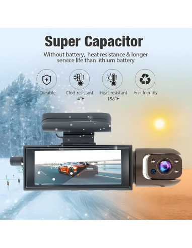 Cámara Dashcam Delantera e Interior HD Hannahcos 1080P