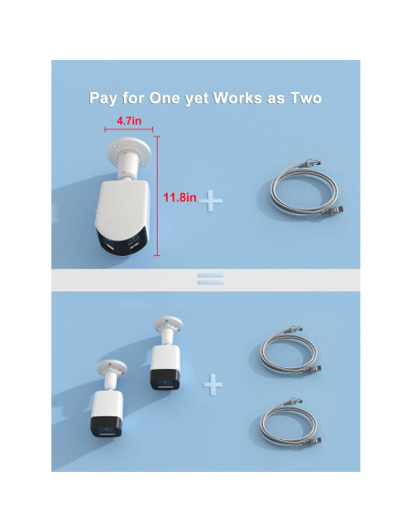 Cámara de Seguridad Anpviz 4K PoE Doble Lente 180 IP67