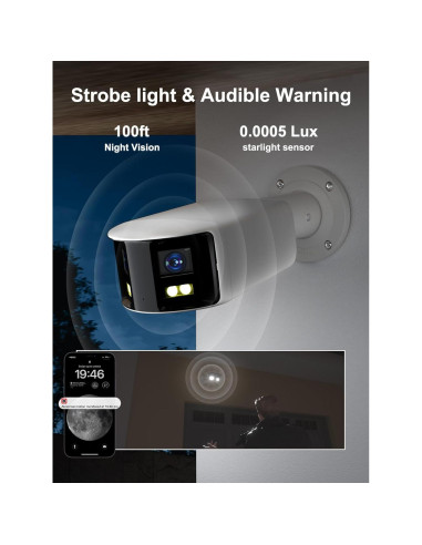 Cámara de Seguridad Anpviz 4K PoE Doble Lente 180 IP67