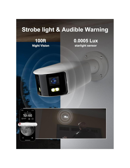 Cámara de Seguridad Anpviz 4K PoE Doble Lente 180 IP67