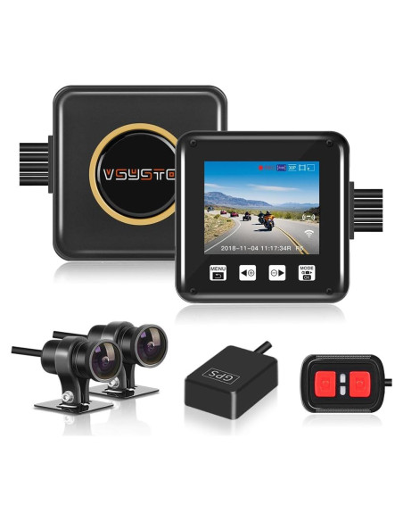 Cámara de Tablero VSYSTO B6D para Motocicleta 1080p Doble Canal