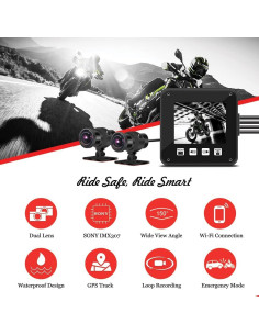 Cámara de Tablero VSYSTO B6D para Motocicleta 1080p Doble Canal 2