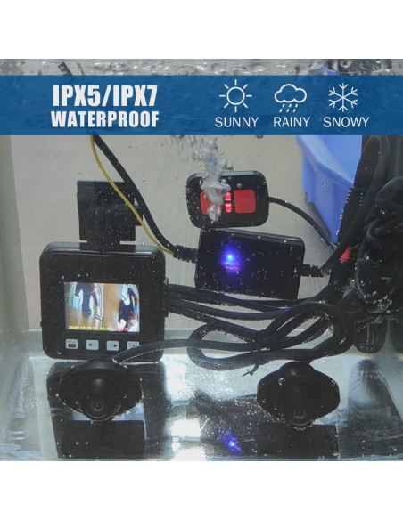 Cámara de Tablero VSYSTO B6D para Motocicleta 1080p Doble Canal