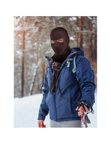 Blulu 3 Pack Máscaras de Esquí Tejidas Invierno 2 Agujeros