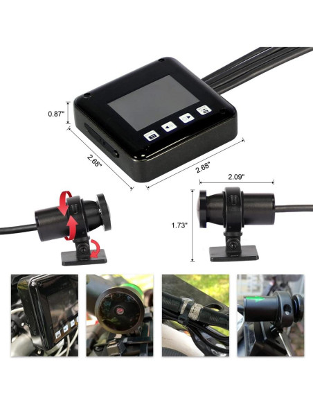 Cámara de Tablero VSYSTO B6D para Motocicleta 1080p Doble Canal