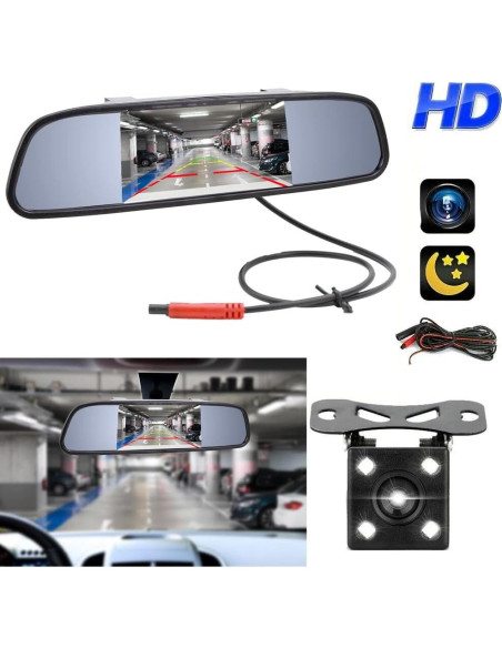 Monitor de Espejo TFT LCD 4.3" VS-M4301 con Cámara de Reversa