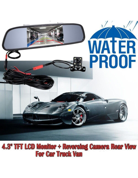 Monitor de Espejo TFT LCD 4.3" VS-M4301 con Cámara de Reversa
