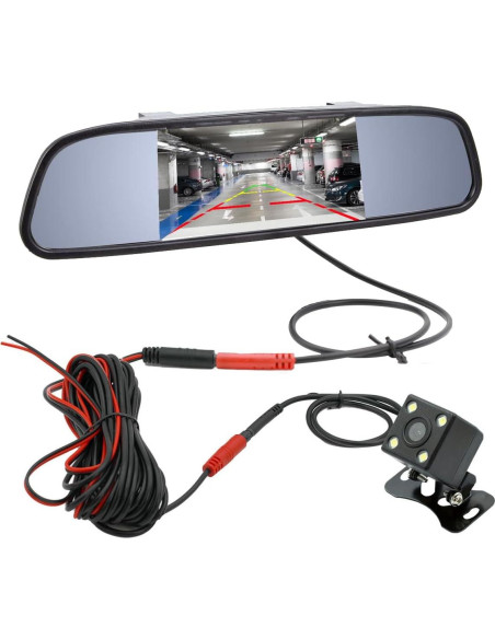 Monitor de Espejo TFT LCD 4.3" VS-M4301 con Cámara de Reversa