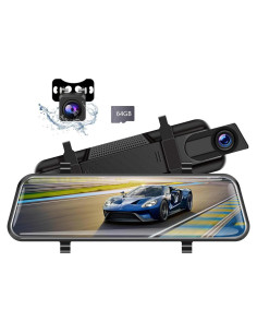 Cámara de Espejo Dash Cam VAOYAO 2K Full HD con Tarjeta 64GB
