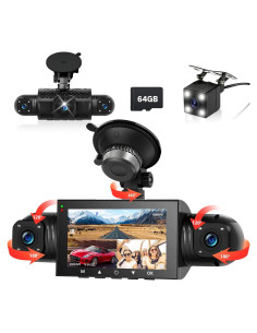 Cámara Dash 360 Podofo 4 Canales 1080P Pantalla 3"