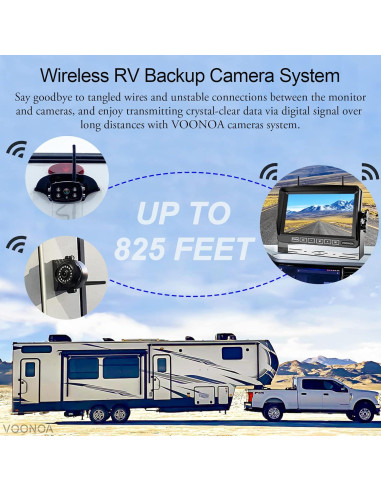 Sistema de Cámara Inalámbrica VOONOA 1080P para RV con Monitor 7"