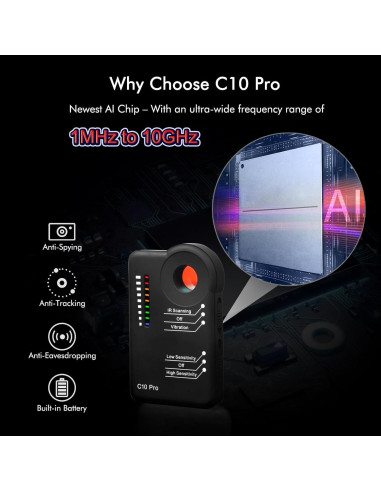 Detector de Insectos Apantimx C10 Pro 3ra Gen Negro Mate