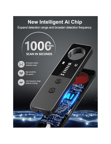 Detector de Cámaras Ocultas y Bugs CountureMode G007 - RF, GPS