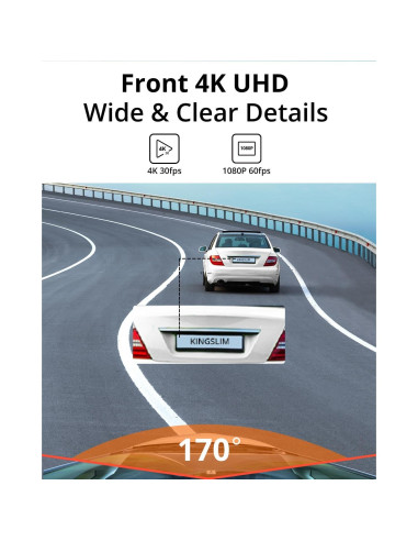 Cámara Dash Kingslim D5 4K con GPS y WiFi - Visión Nocturna