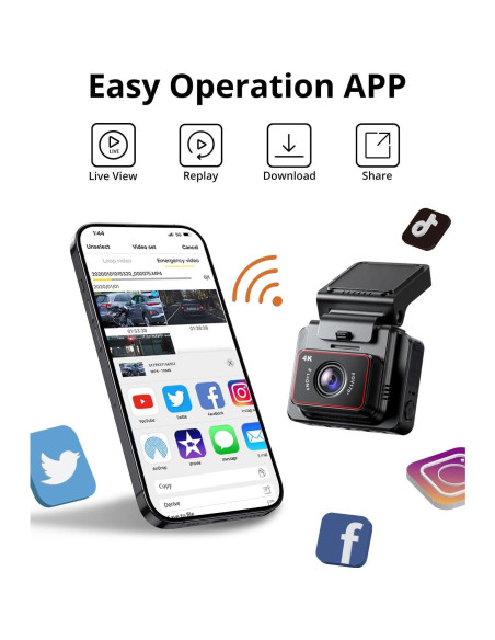 Cámara Dash Kingslim D5 4K con GPS y WiFi - Visión Nocturna