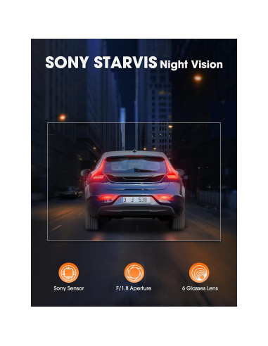 Cámara Dash Kingslim D5 4K con GPS y WiFi - Visión Nocturna