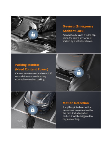 Cámara Dash Kingslim D5 4K con GPS y WiFi - Visión Nocturna