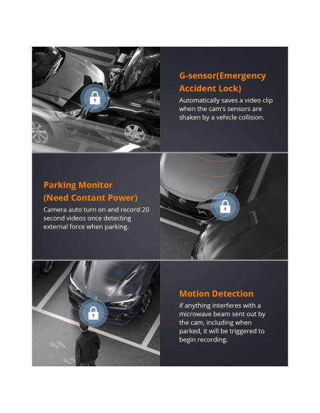 Cámara Dash Kingslim D5 4K con GPS y WiFi - Visión Nocturna