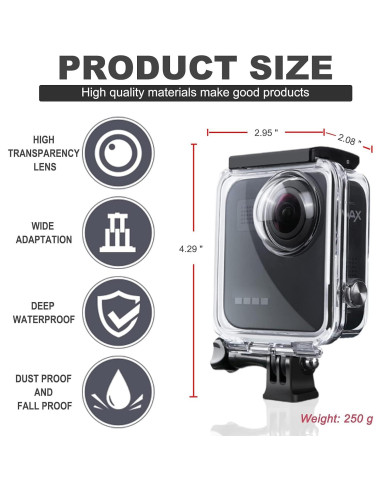 Funda Impermeable para Cámara GoPro Max 45M Buceo Accesorios