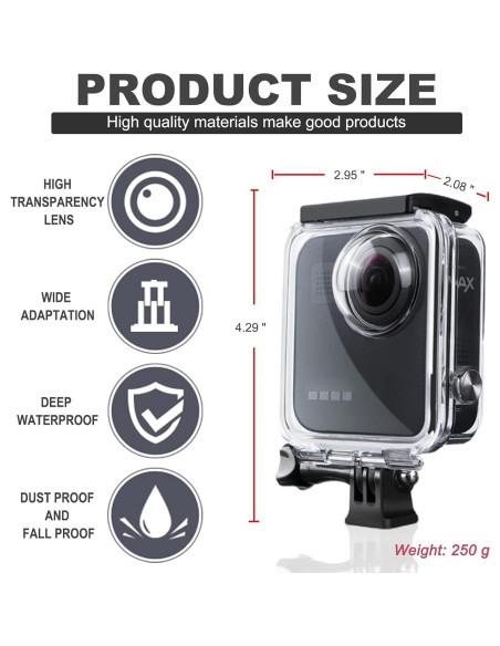 Funda Impermeable para Cámara GoPro Max 45M Buceo Accesorios