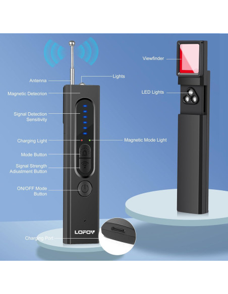 Detector de Cámaras Ocultas LOFOV X13 Inalámbrico Recargable