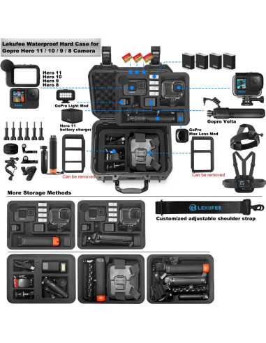 Funda Dura Impermeable Lekufee para GoPro Hero 13/12/11/10/9/8