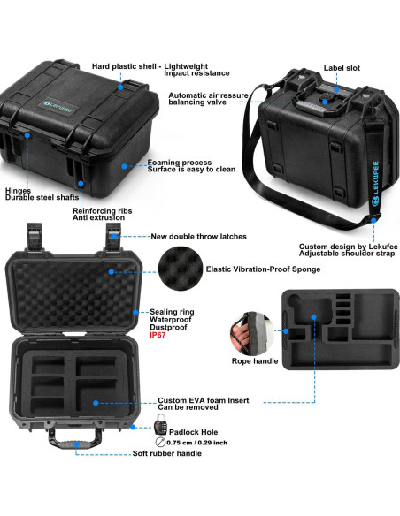 Funda Dura Impermeable Lekufee para GoPro Hero 13/12/11/10/9/8