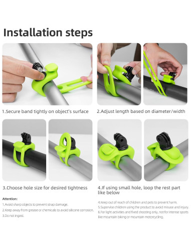 Soporte para Bicicleta BRDRC con Correa para GoPro y Osmo Pocket