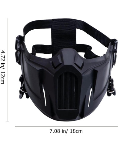 Máscara de Airsoft Yeesport 4546 con Correa Ajustable - Negro