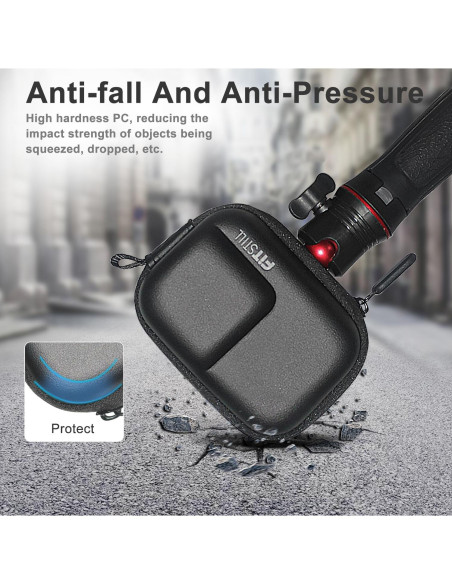 Funda Dura Mini FiTSTILL para DJI Osmo Action 5/4/3 - PU Negra