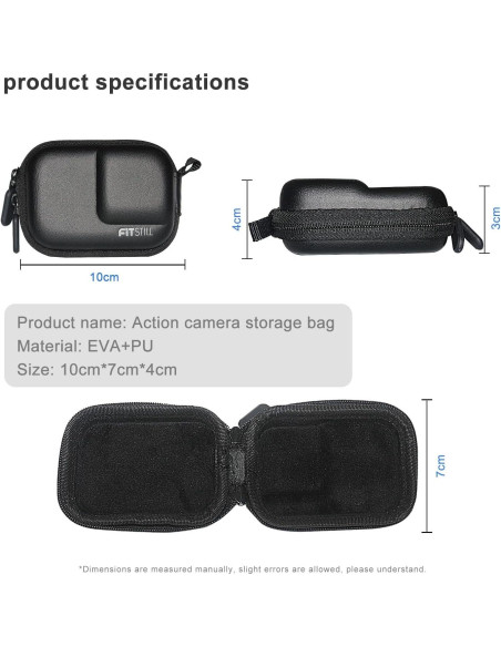 Funda Dura Mini FiTSTILL para DJI Osmo Action 5/4/3 - PU Negra