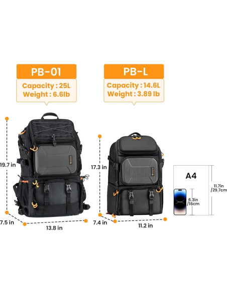 Mochila para Cámara TARION PB-L 14.7L Acceso Lateral Impermeable