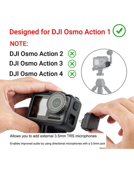 Adaptador de Micrófono Dual USB-C 3.5mm para DJI Osmo Action 1