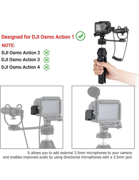 Adaptador de Micrófono Dual USB-C 3.5mm para DJI Osmo Action 1