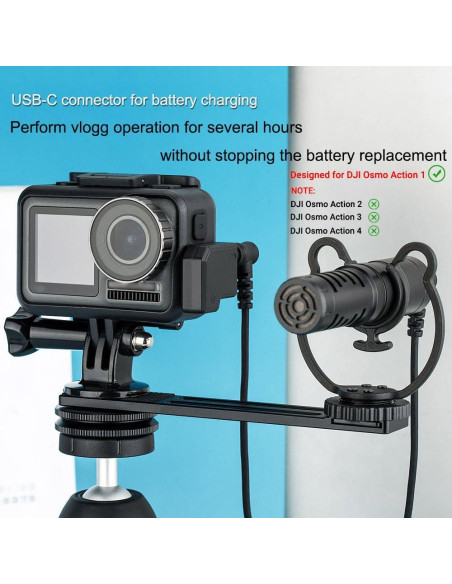 Adaptador de Micrófono Dual USB-C 3.5mm para DJI Osmo Action 1