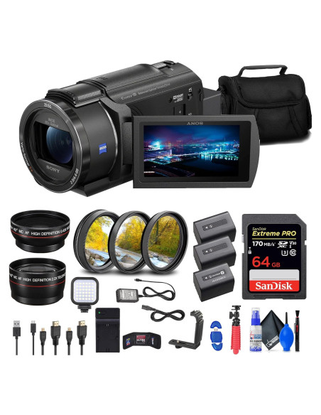 Sony FDR-AX43 Handycam 4K + Tarjeta 64GB + 2 Baterías + Accesorios