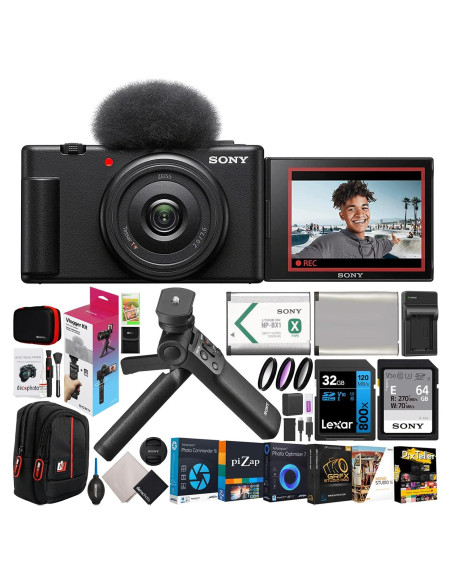 Cámara Vlog Sony ZV-1F/B 4K 20.1MP con Kit ACCVC1