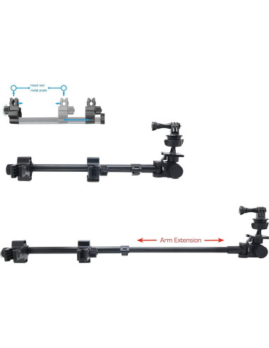 Soporte Telescópico ChargerCity para Reposacabezas GoPro