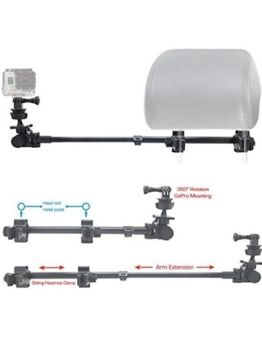 Soporte Telescópico ChargerCity para Reposacabezas GoPro