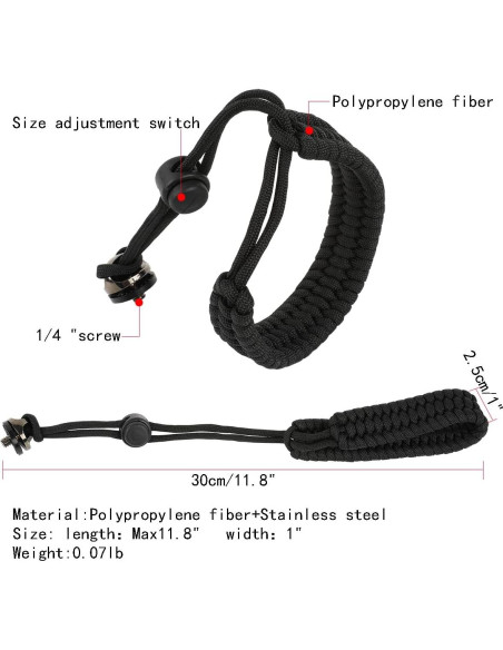 Correa de Muñeca Ajustable Nylon para Cámara DSLR GoPro
