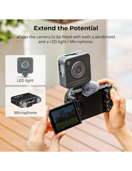 Adaptador de zapata fría SmallRig 3526 con parabrisas para Sony ZV-1F/ZV-E10/ZV-1/ZV-E1/ZV-1 II