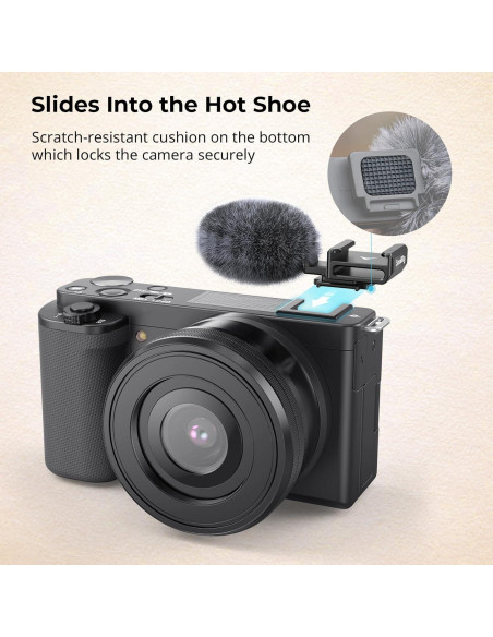 Adaptador de zapata fría SmallRig 3526 con parabrisas para Sony ZV-1F/ZV-E10/ZV-1/ZV-E1/ZV-1 II